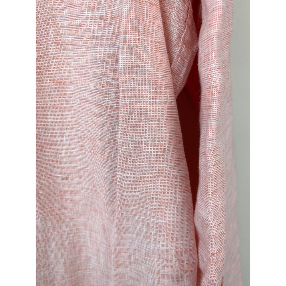 Banana Republic Mens 100% Linen Shirt M Pink Standard Fit Pastel Button Up Prep - Picture 9 of 9